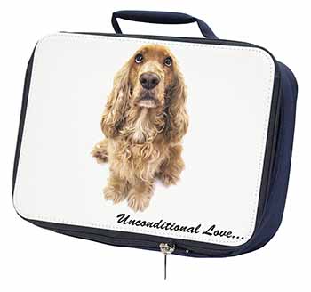 Gold Cocker Spaniel-With Love Navy Insulated School Lunch Box/Picnic Bag