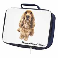 Gold Cocker Spaniel-With Love Navy Insulated School Lunch Box/Picnic Bag