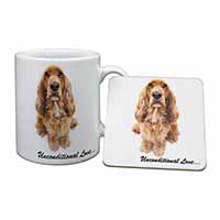 Gold Cocker Spaniel-With Love Mug and Coaster Set