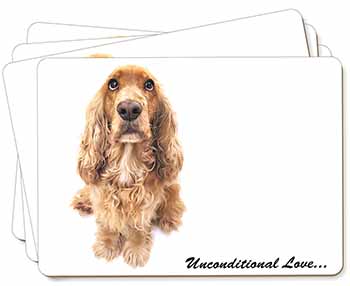 Gold Cocker Spaniel-With Love Picture Placemats in Gift Box