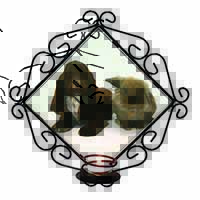Cocker Spaniel Dog Wrought Iron Wall Art Candle Holder