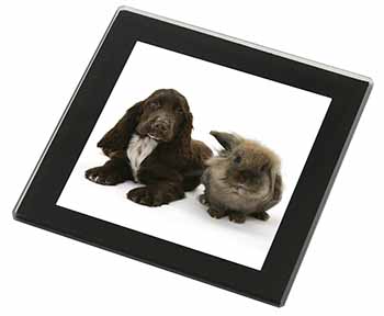 Cocker Spaniel Dog Black Rim High Quality Glass Coaster