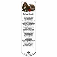Cocker Spaniel with Red Rose Bookmark, Book mark, Printed full colour