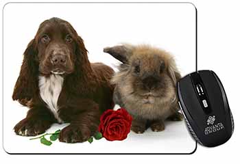Cocker Spaniel with Red Rose Computer Mouse Mat