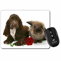 Cocker Spaniel with Red Rose Computer Mouse Mat