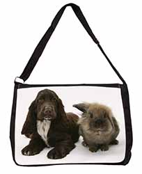 Cocker Spaniel Dog Large Black Laptop Shoulder Bag School/College