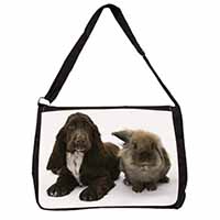 Cocker Spaniel Dog Large Black Laptop Shoulder Bag School/College