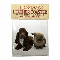 Cocker Spaniel Dog Single Leather Photo Coaster