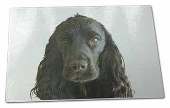 Large Glass Cutting Chopping Board Black Cocker Spaniel Dog