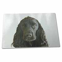 Large Glass Cutting Chopping Board Black Cocker Spaniel Dog