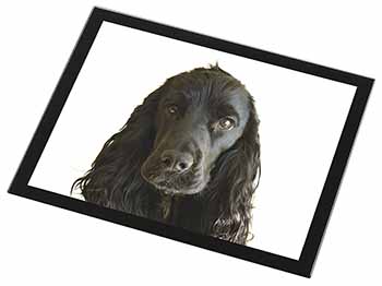 Black Cocker Spaniel Dog Black Rim High Quality Glass Placemat