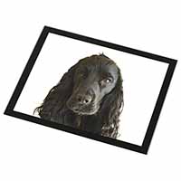 Black Cocker Spaniel Dog Black Rim High Quality Glass Placemat