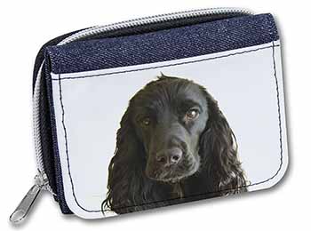 Black Cocker Spaniel Dog Unisex Denim Purse Wallet