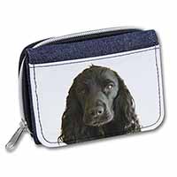 Black Cocker Spaniel Dog Unisex Denim Purse Wallet