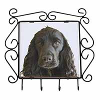 Black Cocker Spaniel Dog Wrought Iron Key Holder Hooks