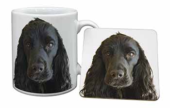 Black Cocker Spaniel Dog Mug and Coaster Set