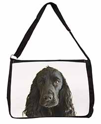 Black Cocker Spaniel Dog Large Black Laptop Shoulder Bag School/College