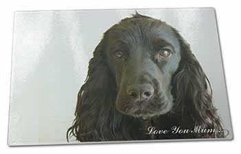 Large Glass Cutting Chopping Board Black Cocker Spaniel 