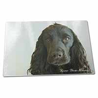 Large Glass Cutting Chopping Board Black Cocker Spaniel 