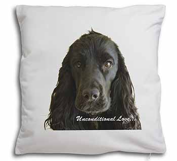 Cocker Spaniel-With Love Soft White Velvet Feel Scatter Cushion