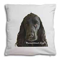 Cocker Spaniel-With Love Soft White Velvet Feel Scatter Cushion