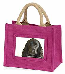 Cocker Spaniel-With Love Little Girls Small Pink Jute Shopping Bag