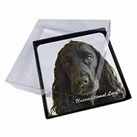 4x Cocker Spaniel-With Love Picture Table Coasters Set in Gift Box
