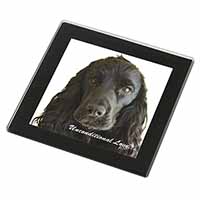 Cocker Spaniel-With Love Black Rim High Quality Glass Coaster