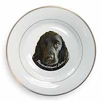 Cocker Spaniel-With Love Gold Rim Plate Printed Full Colour in Gift Box