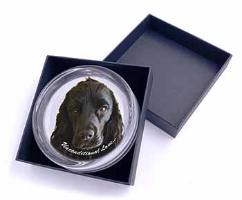 Cocker Spaniel-With Love Glass Paperweight in Gift Box