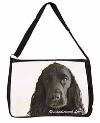 Cocker Spaniel-With Love Large Black Laptop Shoulder Bag School/College