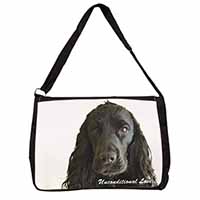 Cocker Spaniel-With Love Large Black Laptop Shoulder Bag School/College