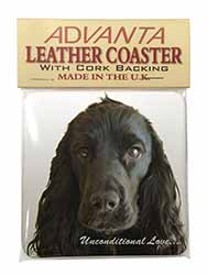 Cocker Spaniel-With Love Single Leather Photo Coaster