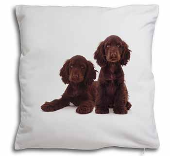 Chocolate Cocker Spaniel Dogs Soft White Velvet Feel Scatter Cushion