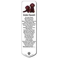 Chocolate Cocker Spaniel Dogs Bookmark, Book mark, Printed full colour
