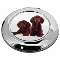 Chocolate Cocker Spaniel Dogs Make-Up Round Compact Mirror
