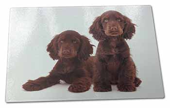 Large Glass Cutting Chopping Board Chocolate Cocker Spaniel Dogs