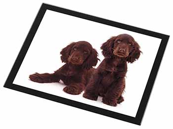 Chocolate Cocker Spaniel Dogs Black Rim High Quality Glass Placemat