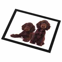 Chocolate Cocker Spaniel Dogs Black Rim High Quality Glass Placemat