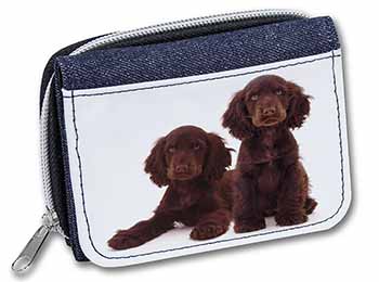 Chocolate Cocker Spaniel Dogs Unisex Denim Purse Wallet