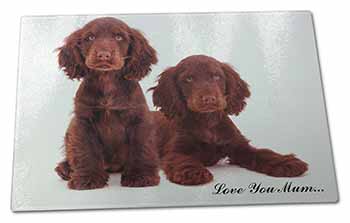 Large Glass Cutting Chopping Board Chocolate Cocker Spaniels 