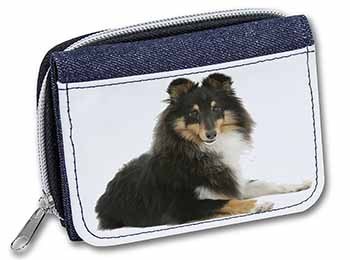 Tri-Col Sheltie Dog Unisex Denim Purse Wallet