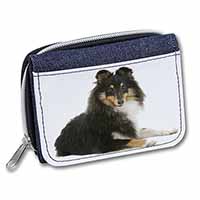 Tri-Col Sheltie Dog Unisex Denim Purse Wallet