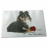 Large Glass Cutting Chopping Board Sheltie+Rose 