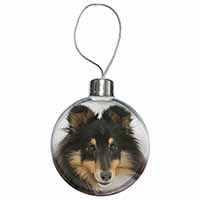 Tri-Colour Shetland Sheepdog Christmas Bauble