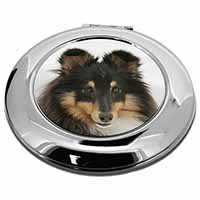 Tri-Colour Shetland Sheepdog Make-Up Round Compact Mirror