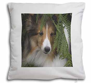 Shetland Sheepdog Soft White Velvet Feel Scatter Cushion