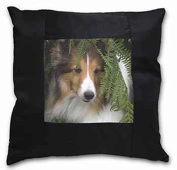 Shetland Sheepdog Black Satin Feel Scatter Cushion