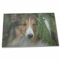 Large Glass Cutting Chopping Board Shetland Sheepdog