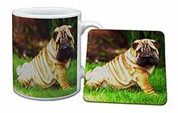 Cute Shar-Pei Dog Mug and Coaster Set